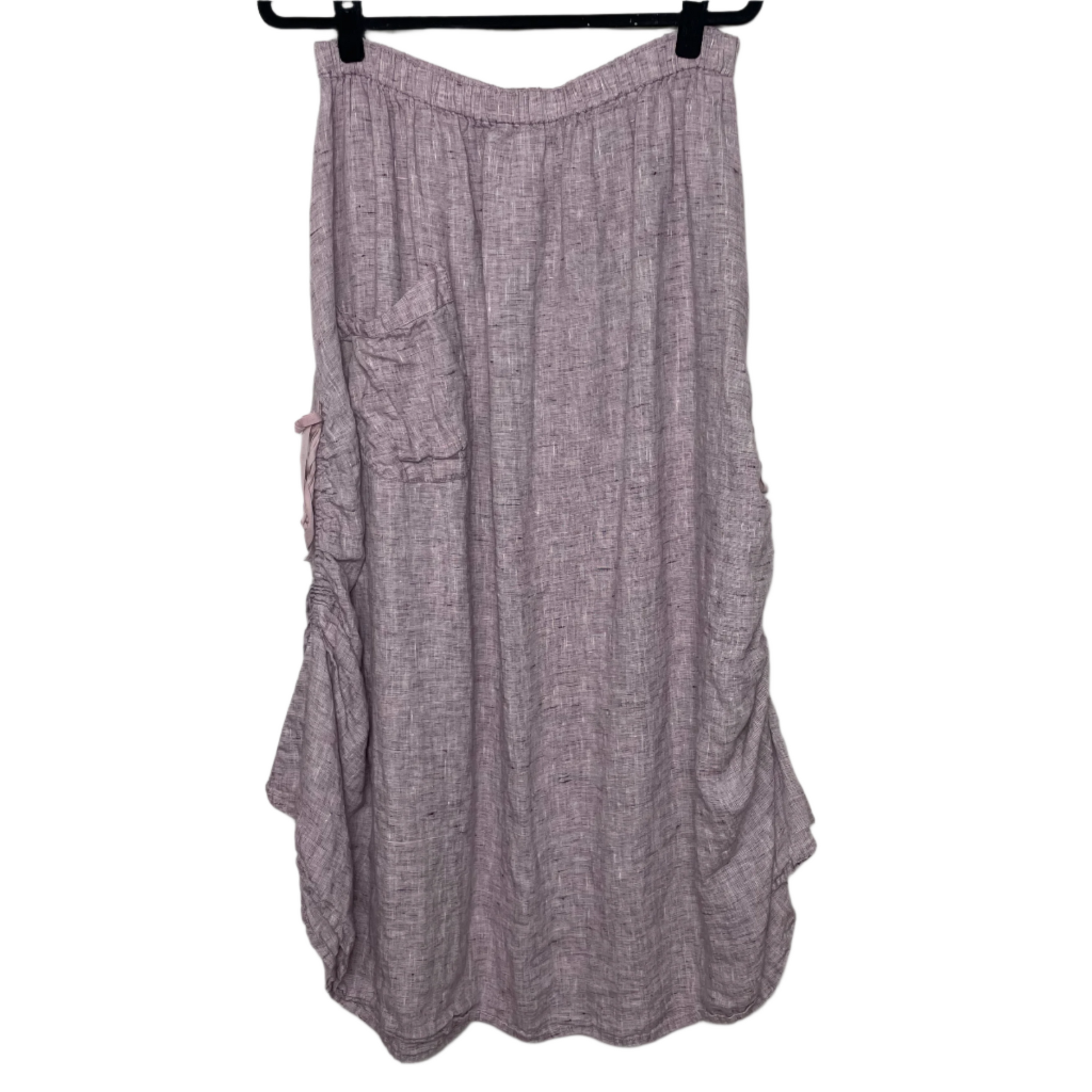 flax linen maxi skirt L