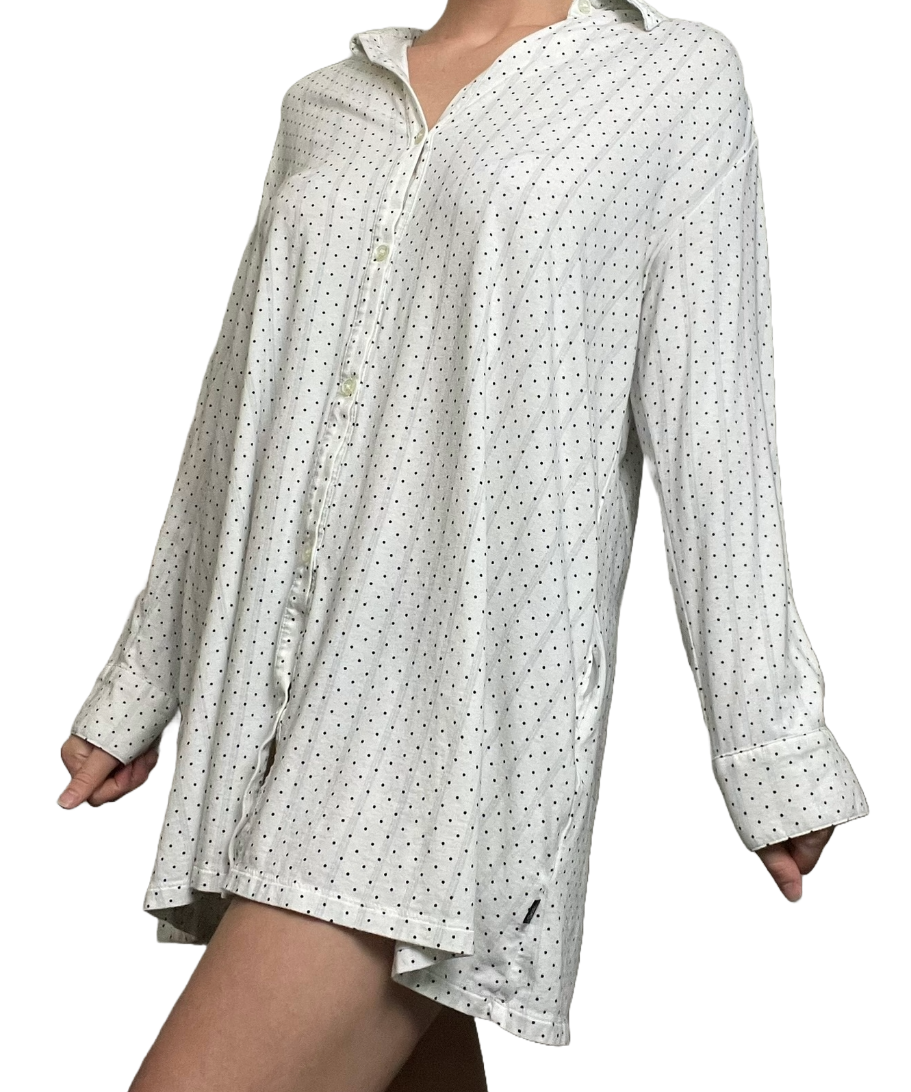 vera wang button up sleep shirt M