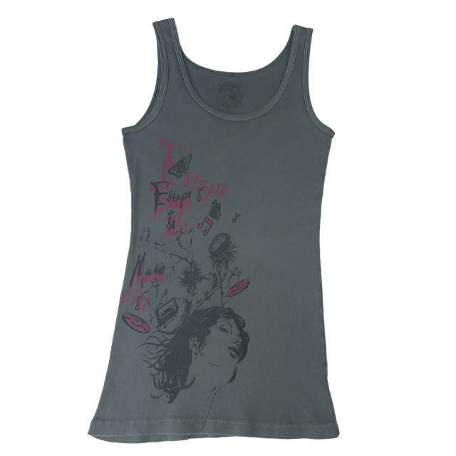 "escape to music" graphic tank M