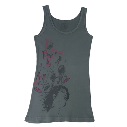 "escape to music" graphic tank M