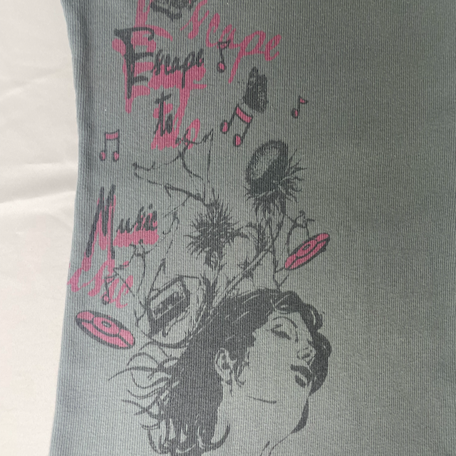 "escape to music" graphic tank M