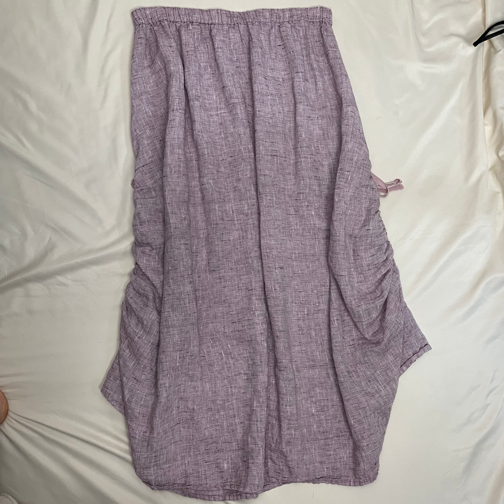 flax linen maxi skirt L