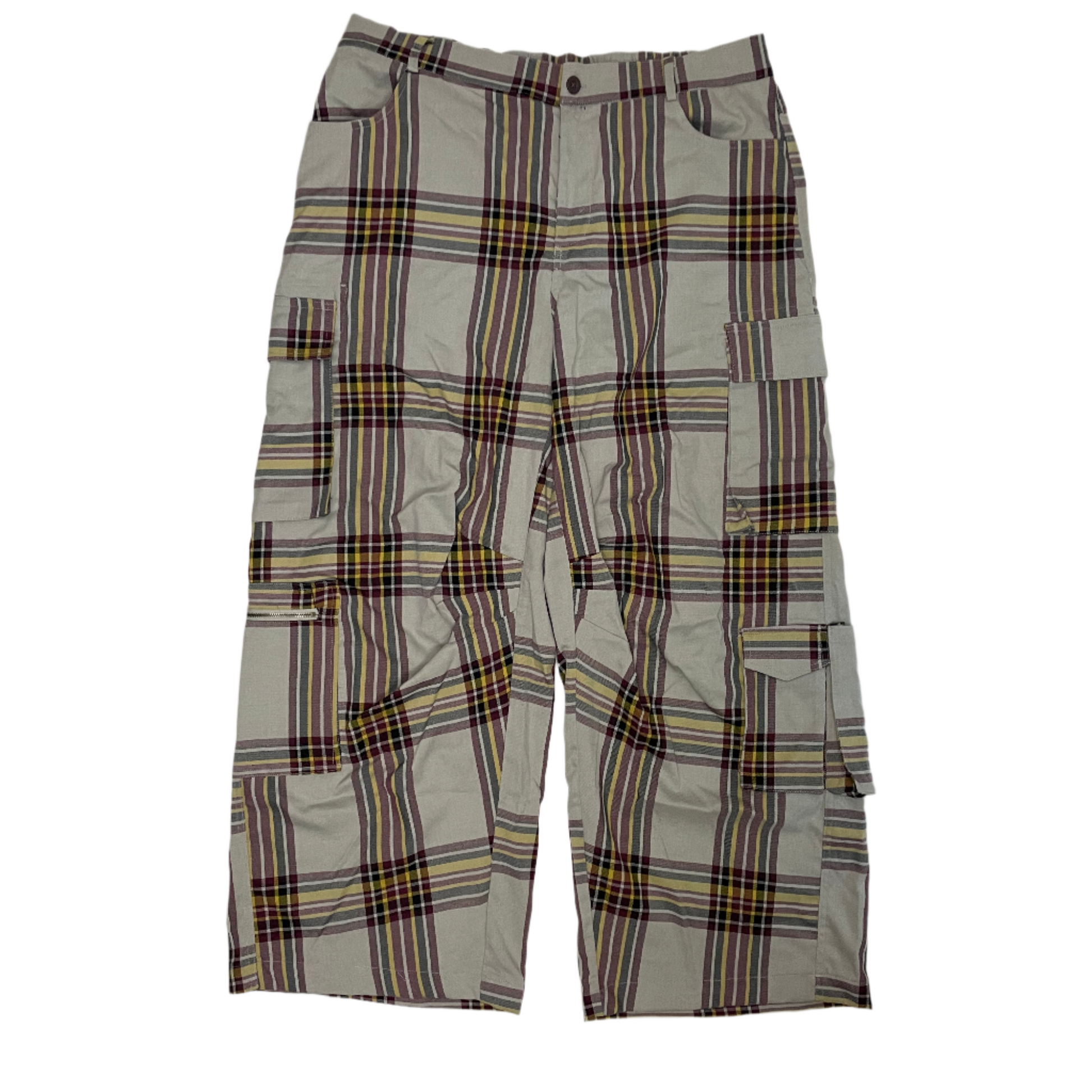 Plaid baggy pants XL