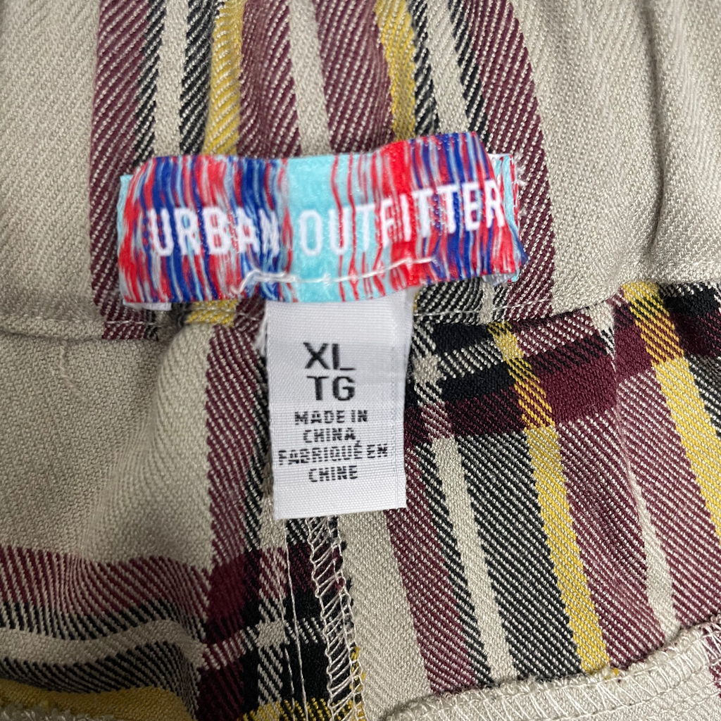 Plaid baggy pants XL