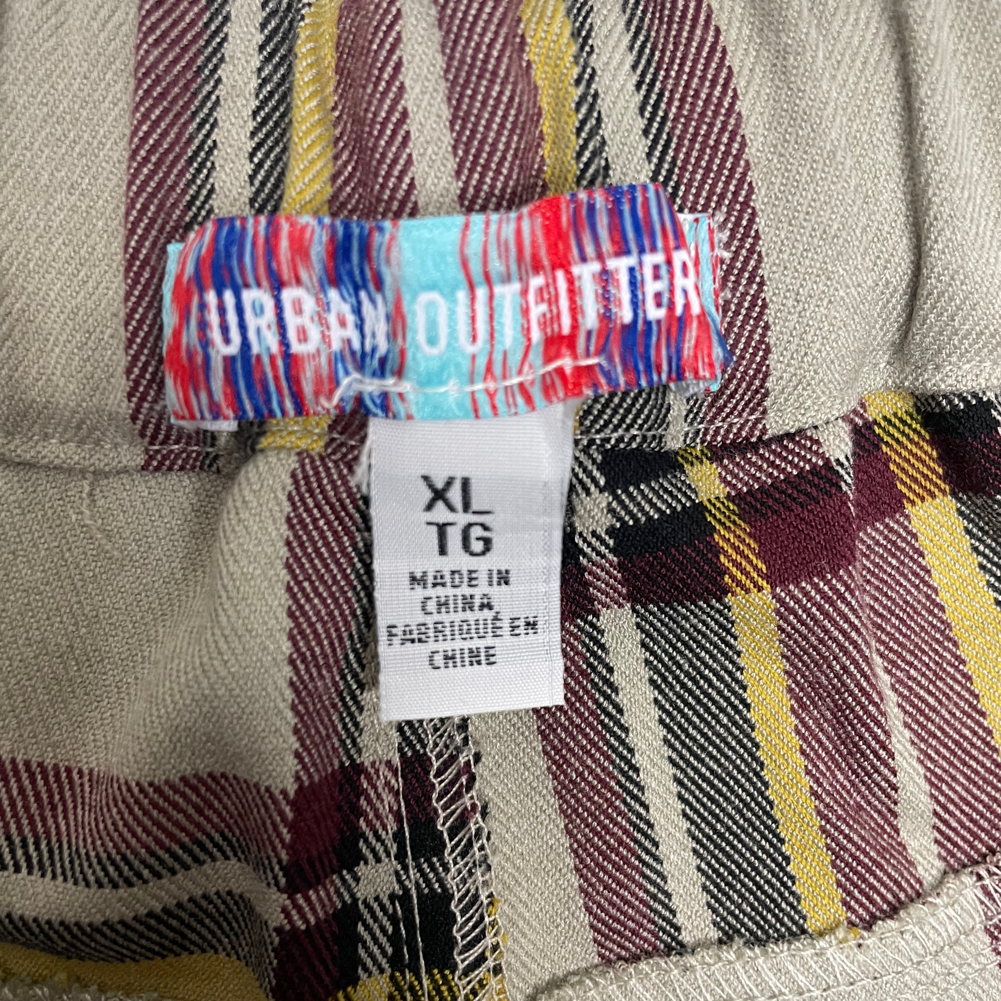 Plaid baggy pants XL