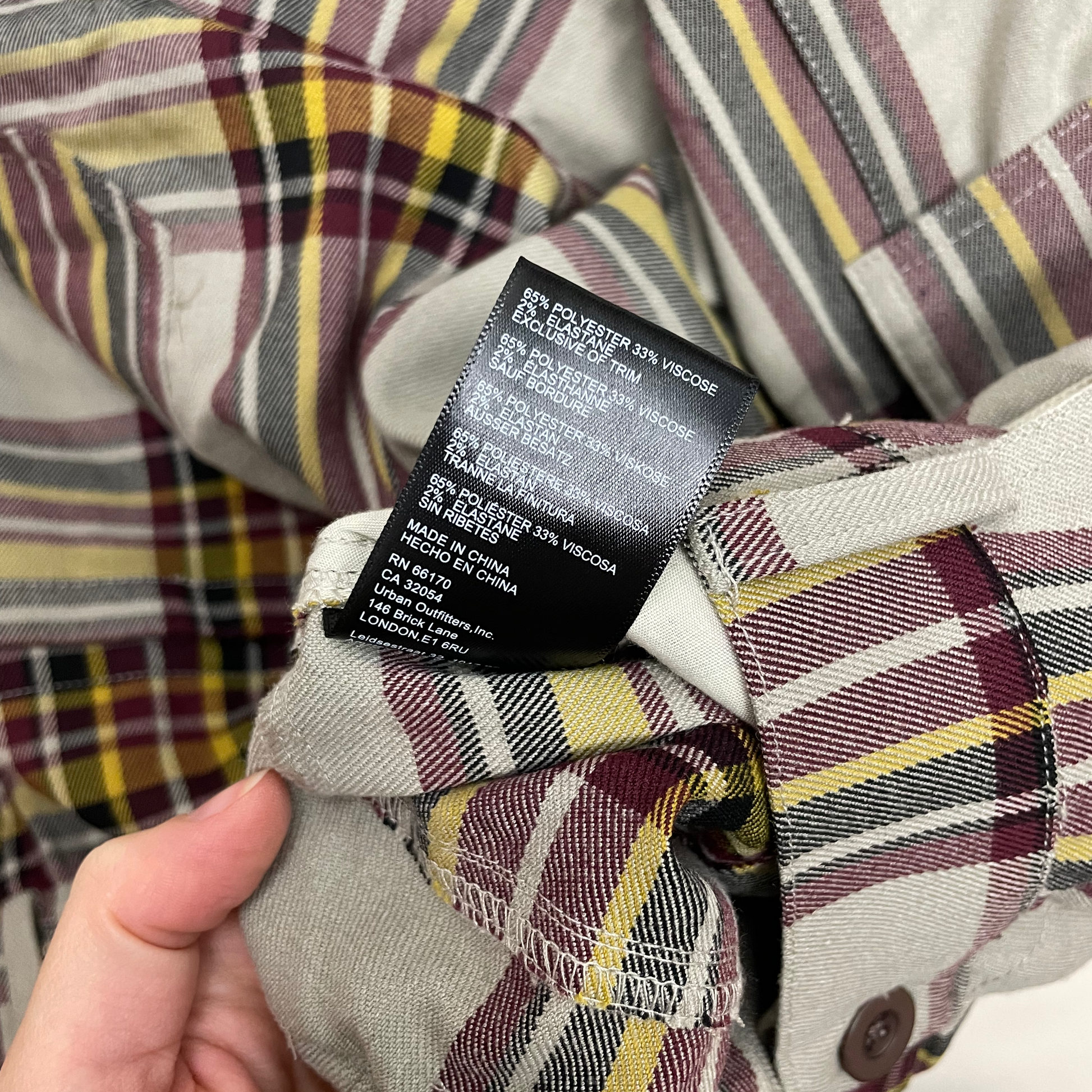 Plaid baggy pants XL
