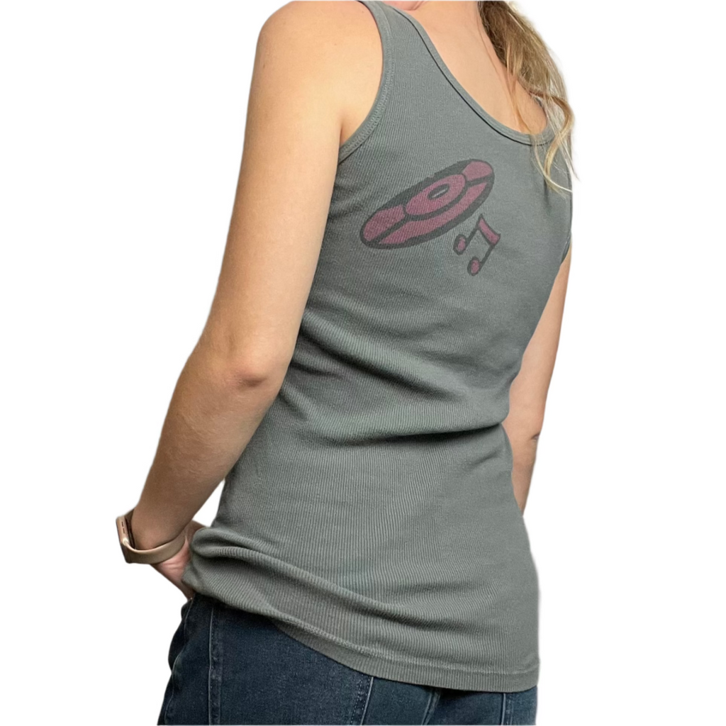 "escape to music" graphic tank M