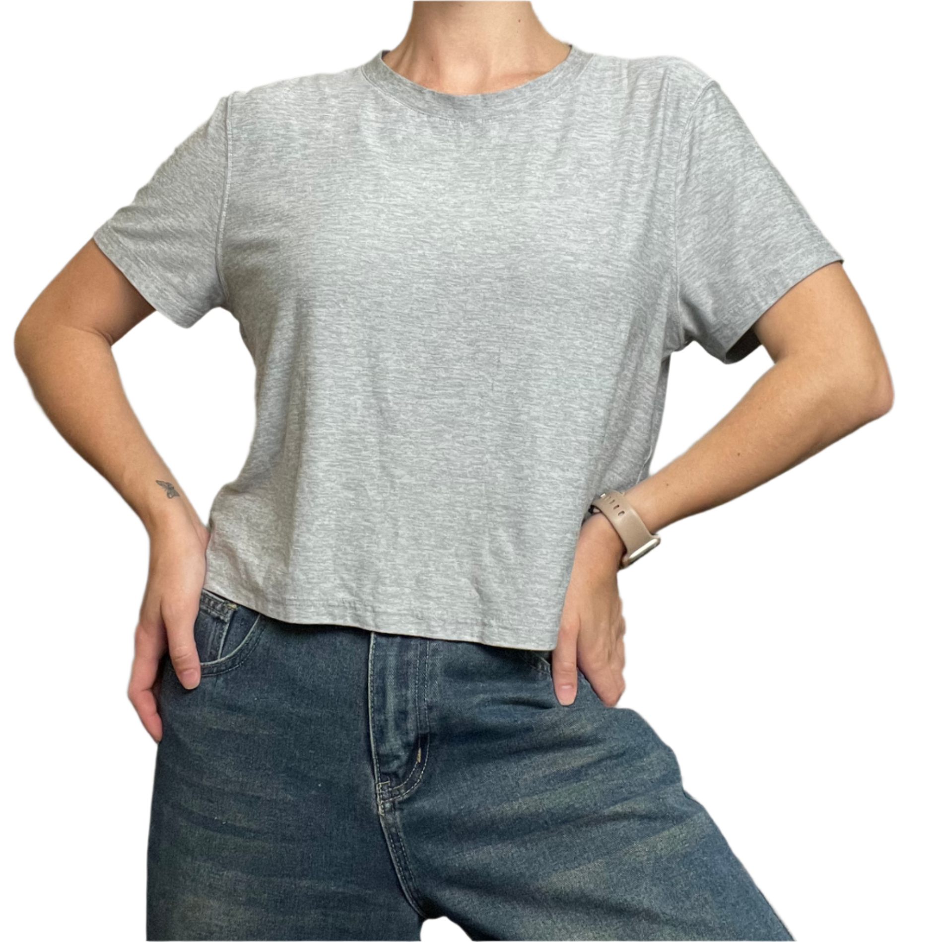 outdoor voices soft grey tee M