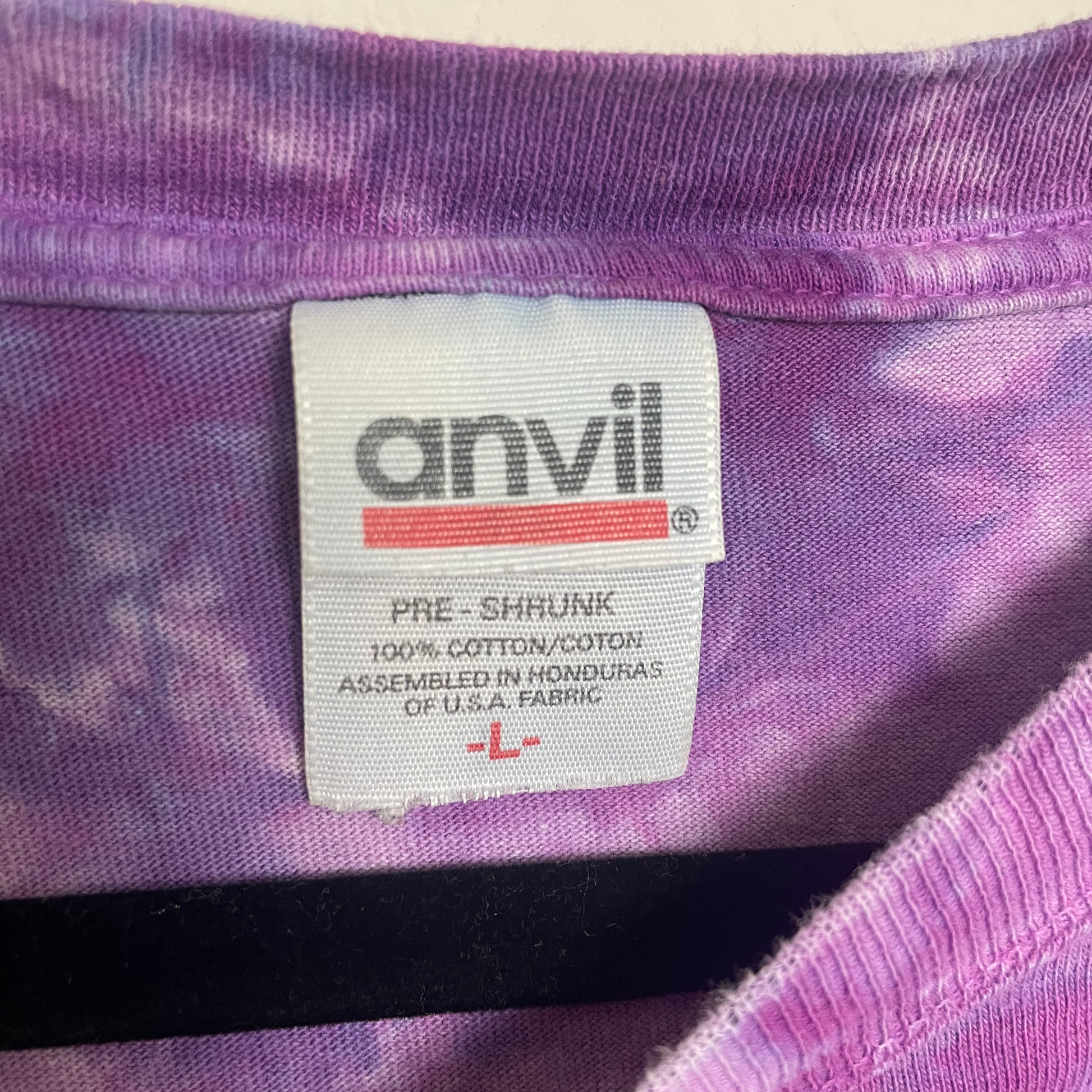 purple cotton tye dye tee L