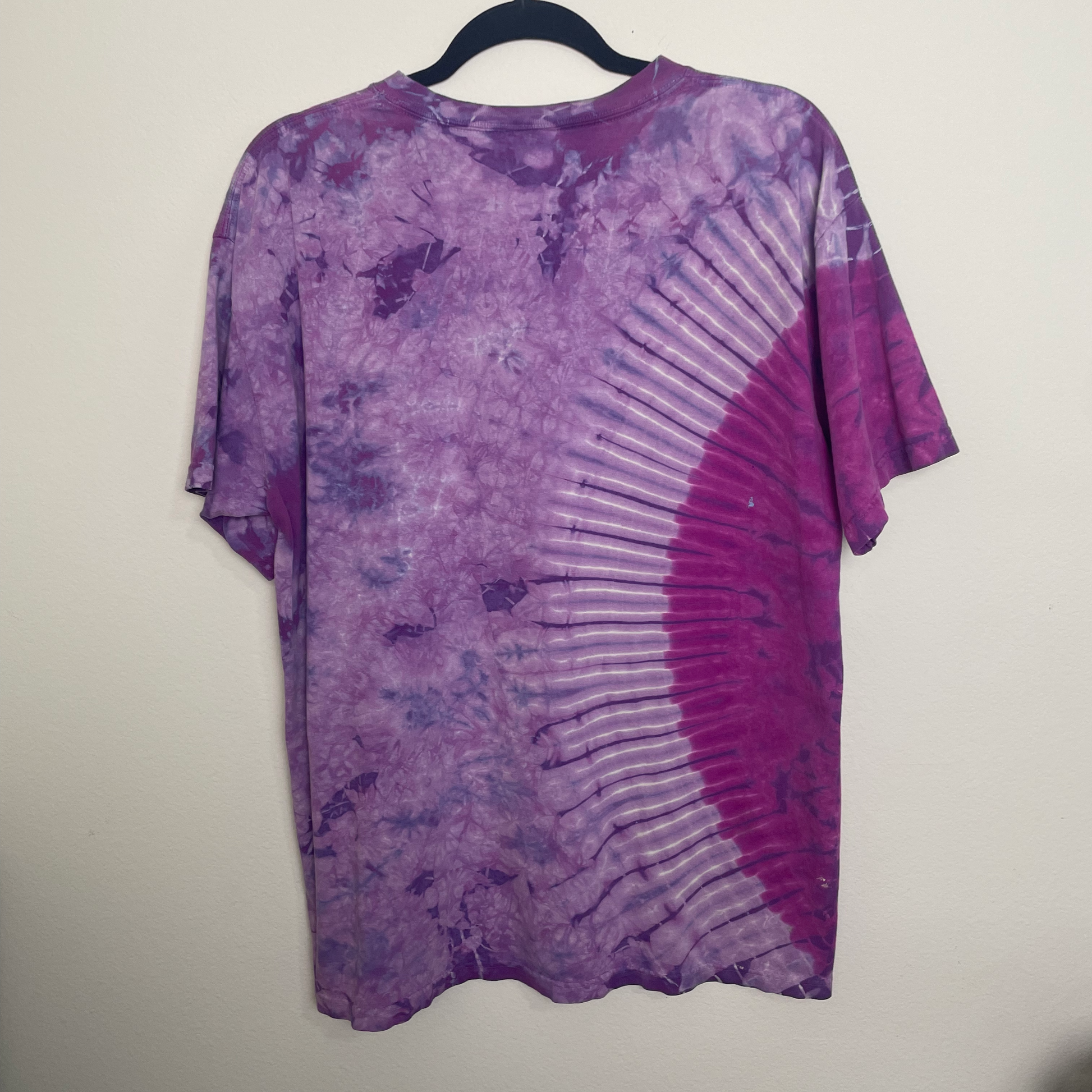 purple cotton tye dye tee L
