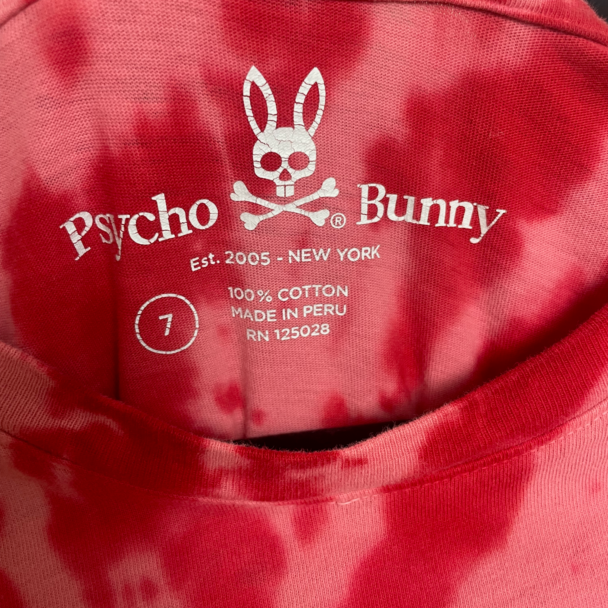 psycho bunny tye dye tee sz 7 (L/XL?)
