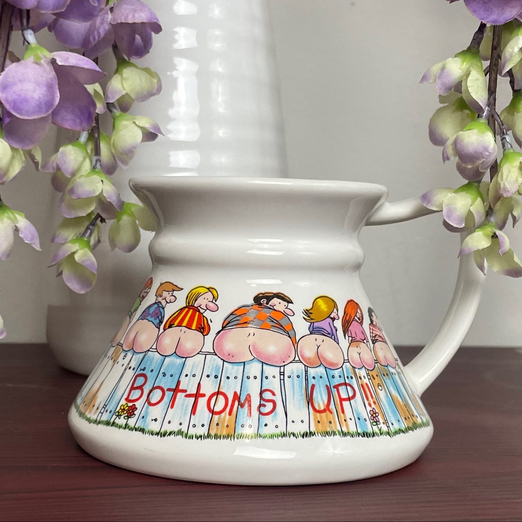 vintage mug "bottoms up"