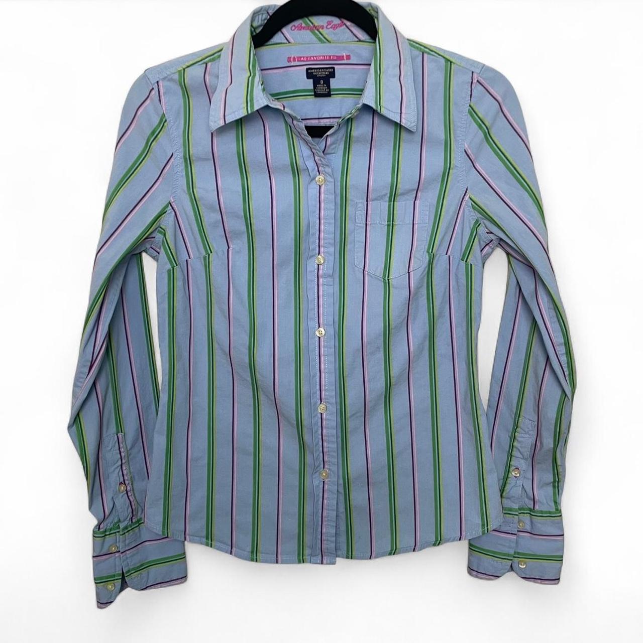 AE striped button up size 8