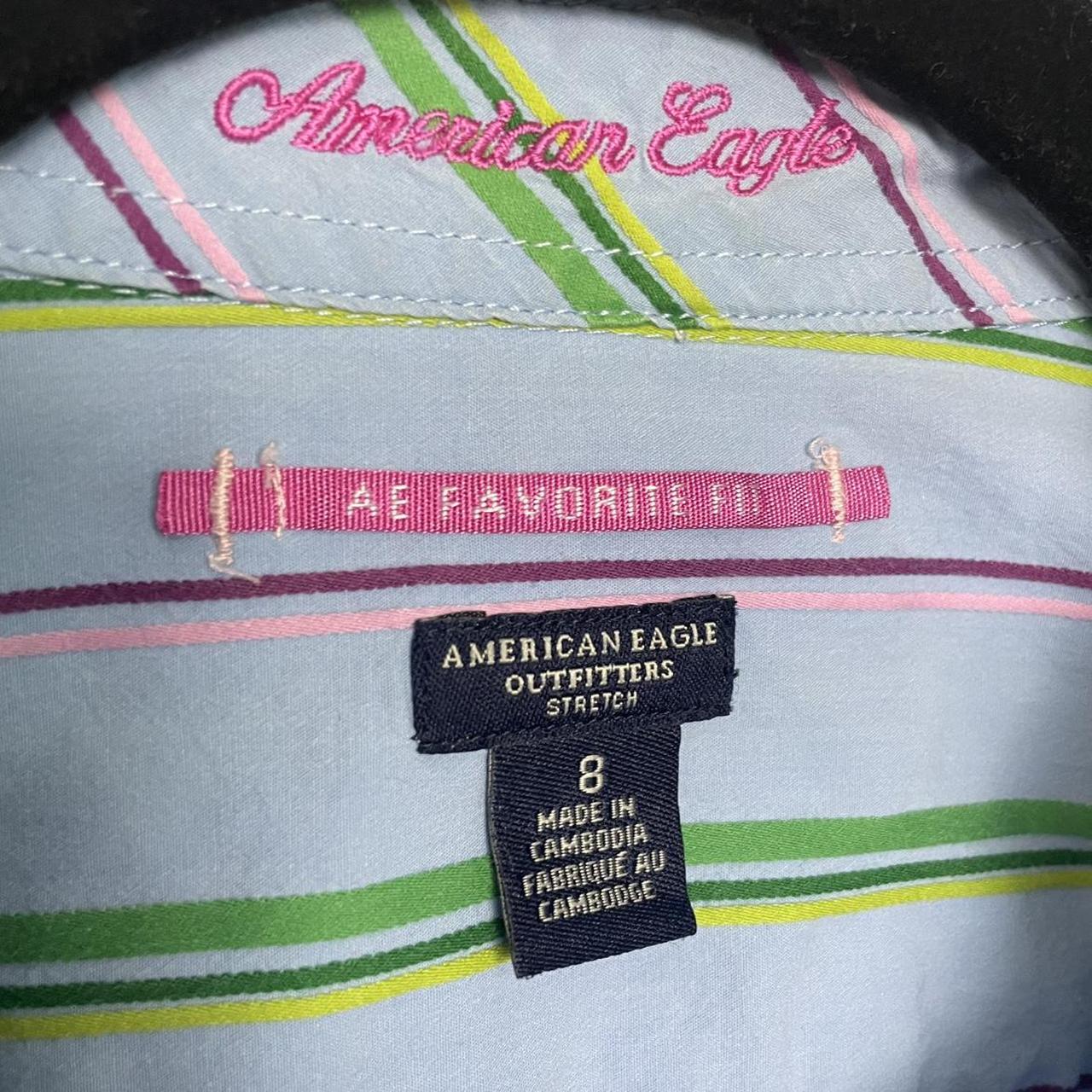 AE striped button up size 8
